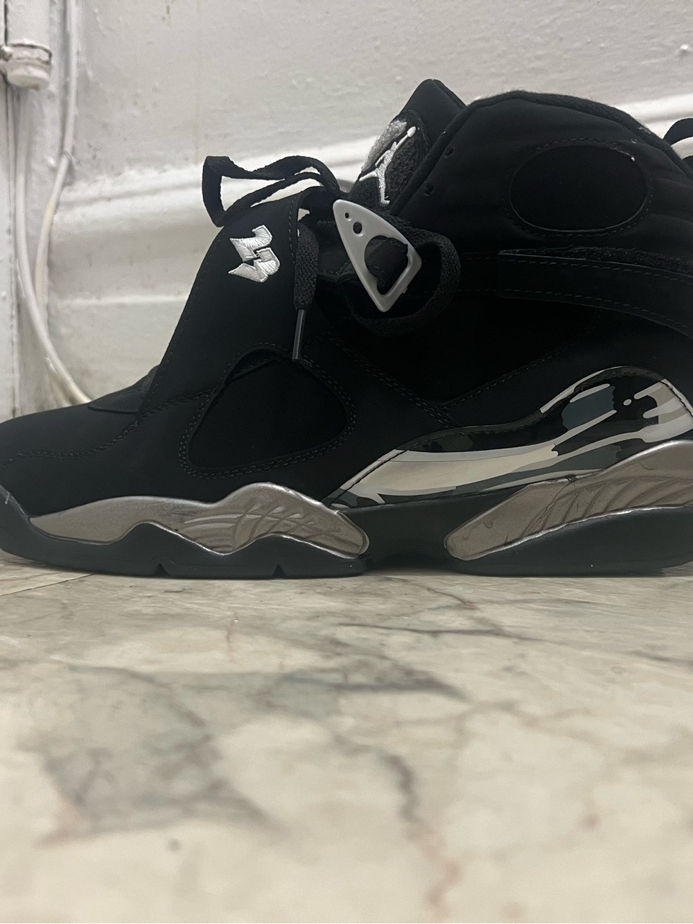 Air Jordan 8’s Chrome and Black Size 12..Brand New Never Worn or Tryed On !!